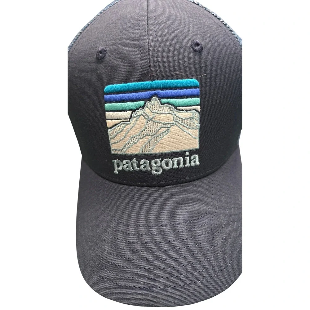 Patagonia P-6 Logo Trucker Hat Navy Blue Adjustable Snapback Mesh Cap NetPlus